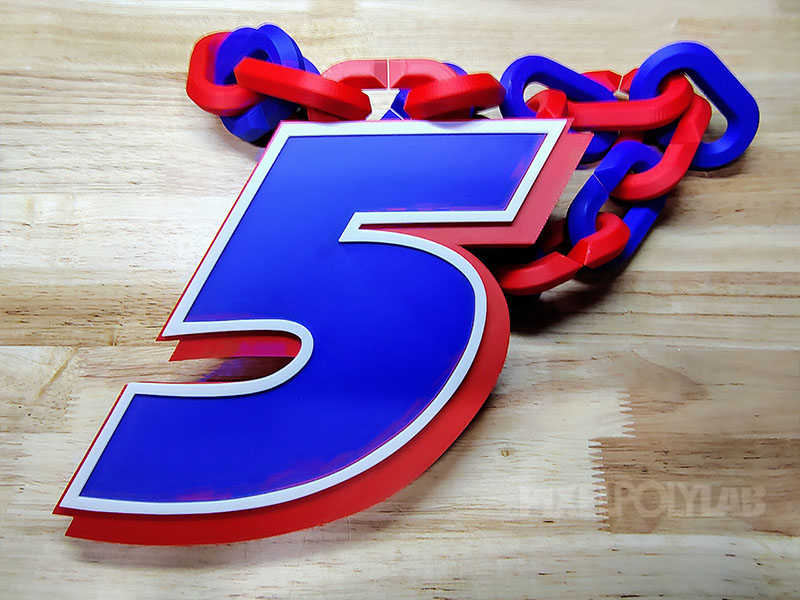 Kyle Larson 5 Oversized Pendant Chain Knecklace 3d Printed 01